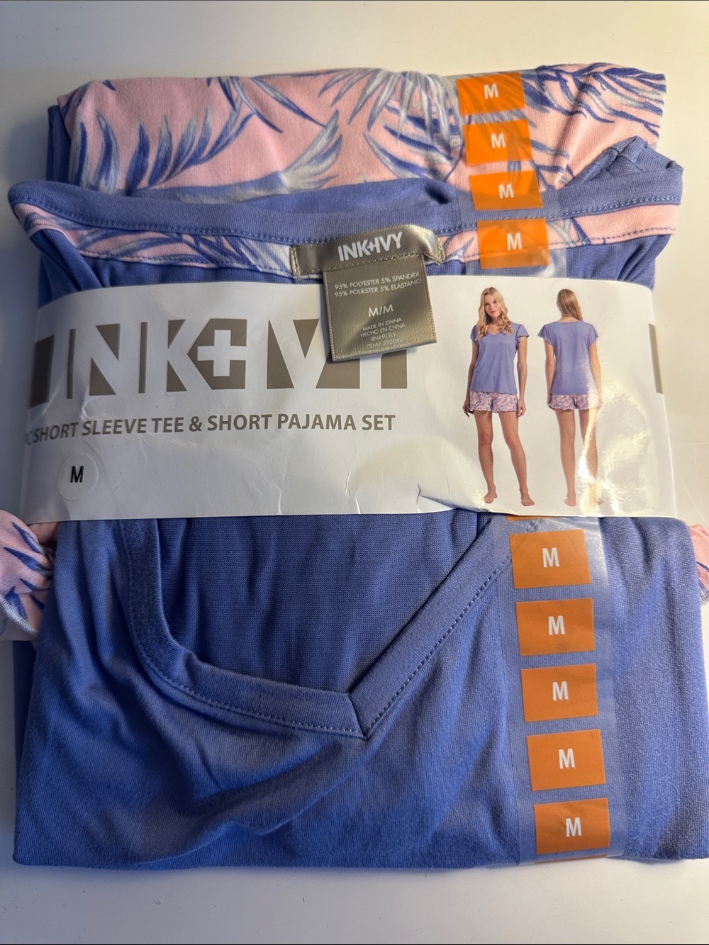 Ink+Ivy Lavender Short Sleeve Tee & Pink Floral Short Pajama Set